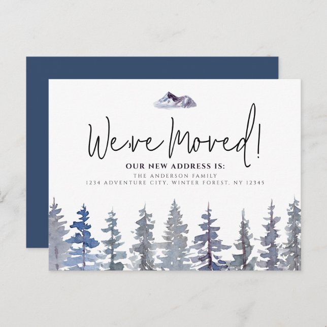 Winter Trees We've Moved New Address Postcard (Front/Back)