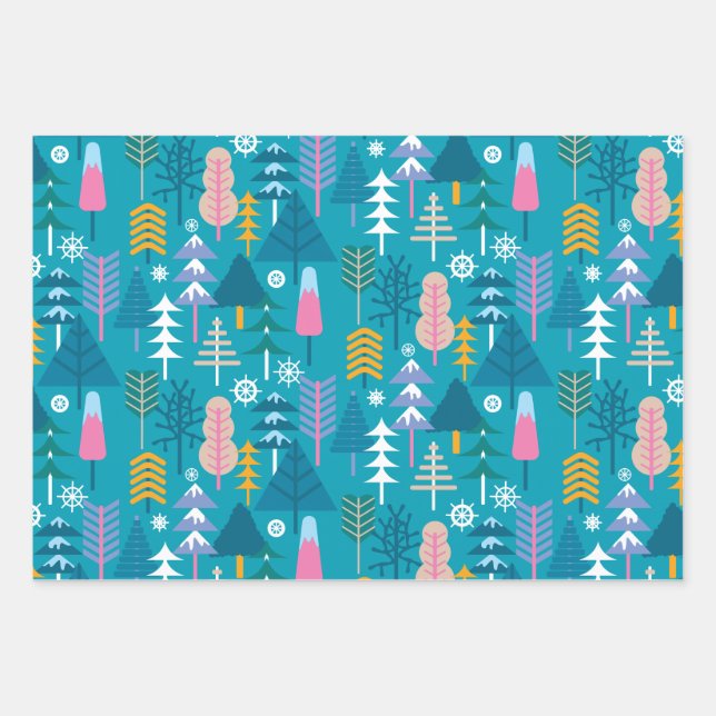 Winter Trees Wrapping Paper Sheets (Front)