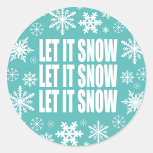 Winter trends let it snow snowflakes classic round sticker