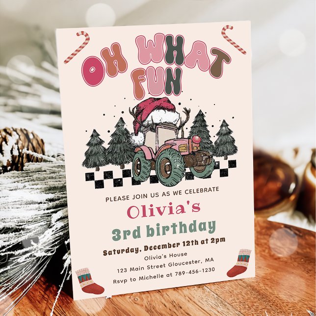 Winter Truck Christmas Birthday Party Invitation (Creator Uploaded)