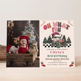 Winter Truck Christmas Birthday Party Photo Invitation