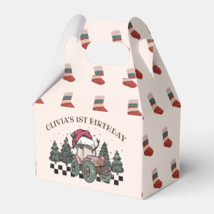Winter Truck Christmas Tree birthday party Favor Boxes
