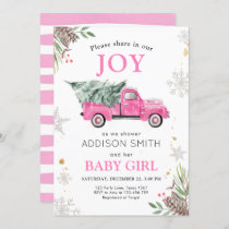 Winter Truck Share Joy Baby Shower Cold Outside Invitation