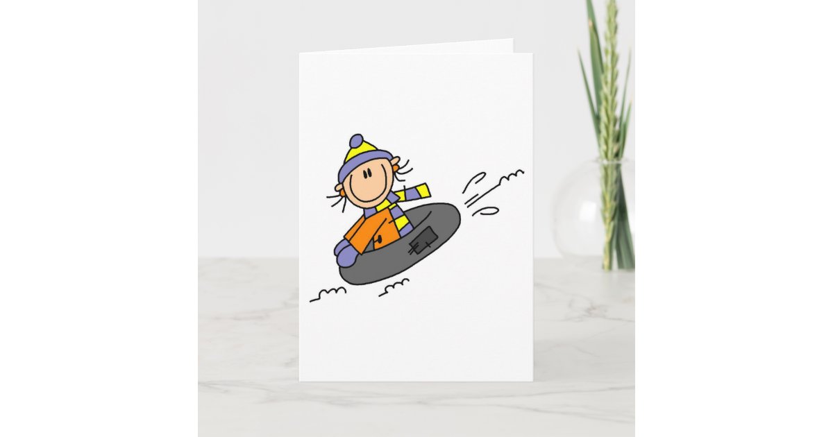 Winter Tubing Card Zazzle