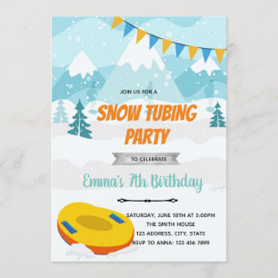 Winter tubing party invitation