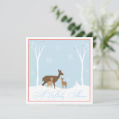Winter Twin Boy and Girl  Baby Shower Invitation (Standing Front)