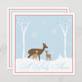 Winter Twin Boy and Girl  Baby Shower Invitation (Front/Back)