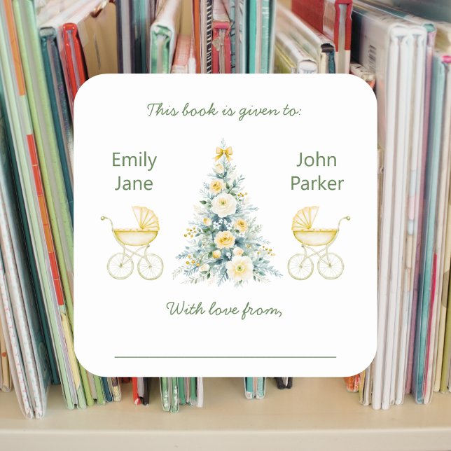 Winter twins neutral gender Baby Shower Bookplates (Creator Uploaded)