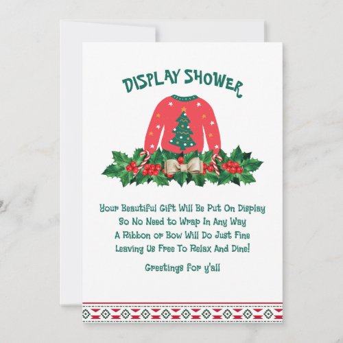 Winter Ugly Sweater Baby Shower Enclosure Card