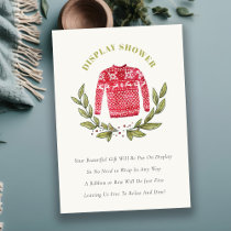 Winter Ugly Sweater Red Green Display Baby Shower Enclosure Card