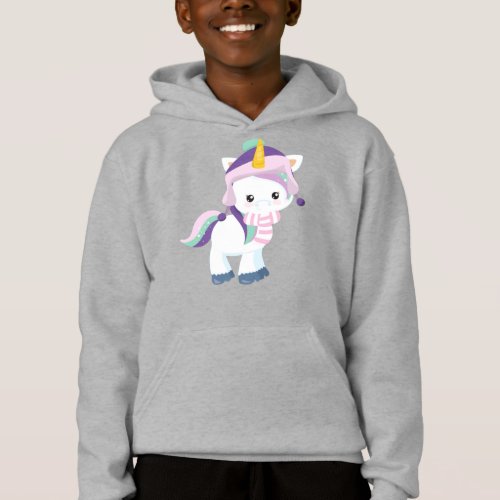 Winter Unicorn Cute Unicorn Magic Unicorn Hat Hoodie