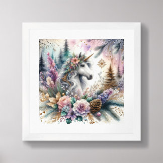 Winter Unicorn Magical Scene 2 Poster