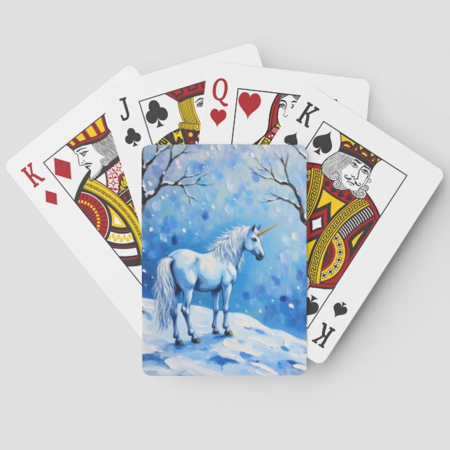 Winter Unicorn Poker Cards (Back)