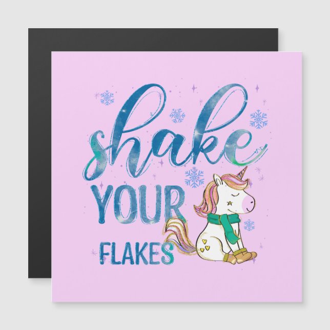 Winter Unicorn | Shake Your Flakes | Fun & Festive (Front/Back)