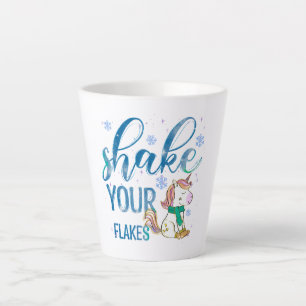 Winter Unicorn Shake Your Flakes Fun & Festive Latte Mug