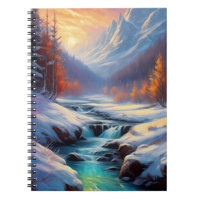 Winter Valley in Morning's Light Notebook (Front)