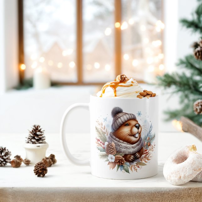 Winter Vibes Beaver -  Coffee Mug (Creator Uploaded)