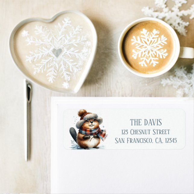 Winter Vibes Beaver - Return address  Label (Creator Uploaded)