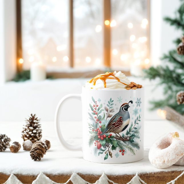Winter Vibes California Quail -  Coffee Mug (Creator Uploaded)