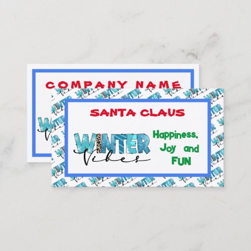 Winter Vibes Customize Business Card