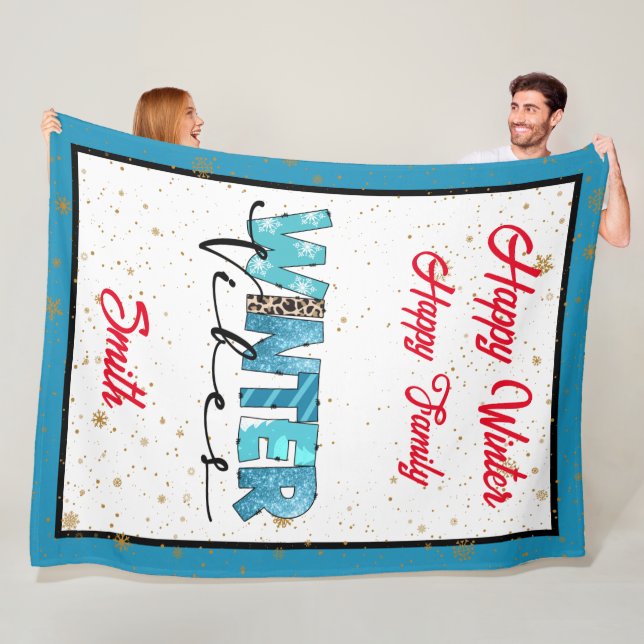Winter Vibes Customize Fleece Blanket (In Situ)