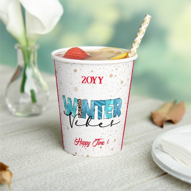 Winter Vibes Customize Paper Cups (Insitu)