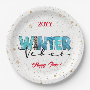 Winter Vibes Customize Paper Plates