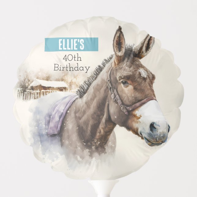Winter vibes Donkey -  Birthday Party - Balloon (Front)