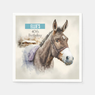 Winter vibes Donkey -  Birthday Party - Napkins