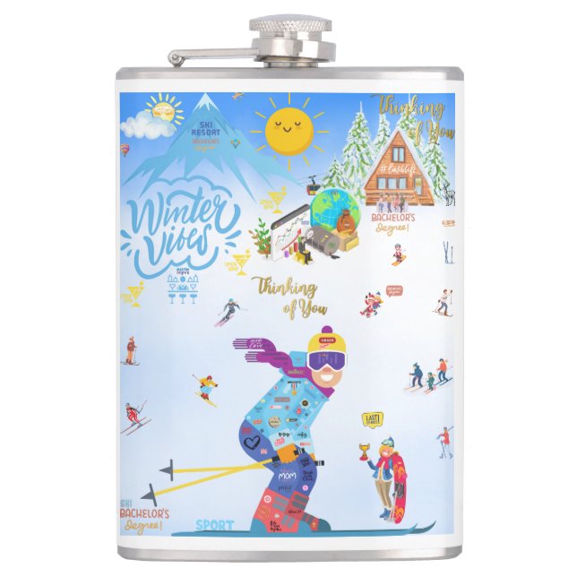 Winter Vibes Flask (Front)