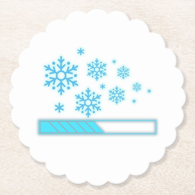Winter Vibes Loading Paper Coaster (Front)