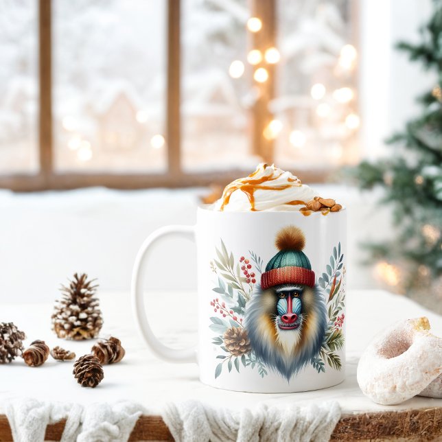 Winter Vibes Mandrill Monkey -  Coffee Mug (Creator Uploaded)