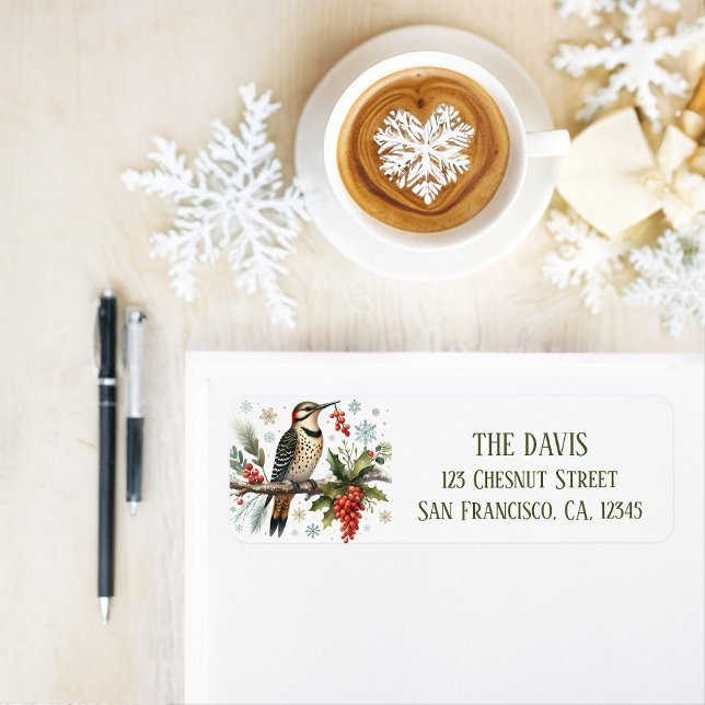 Winter Vibes Northern Flicker - Return address  Label (Creator Uploaded)