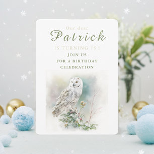 Winter vibes Owl - Birthday Invitation Card