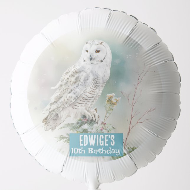 Winter vibes Owl -  Birthday Party - Balloon (Front)