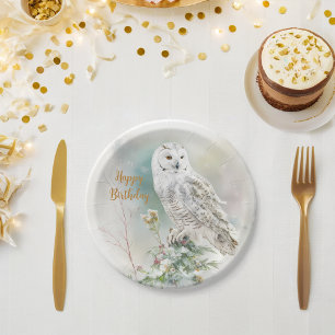 Winter vibes Owl - Birthday Party - Paper Plates