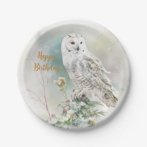 Winter vibes Owl _  Birthday Party _ Paper Plates