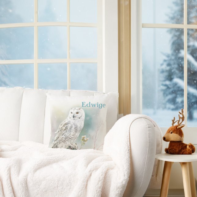 Winter Vibes Owl - Customized   Throw Pillow (Creator Uploaded)