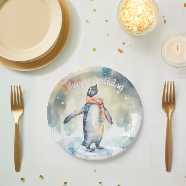 Winter vibes Penguin -  Birthday Party - Paper Plates (Creator Uploaded)