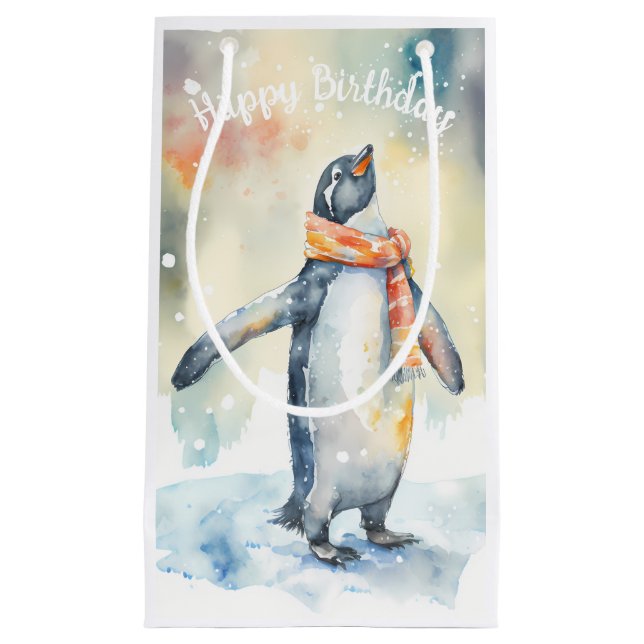 Winter vibes Penguin -  Birthday Party - Small Gift Bag (Front)