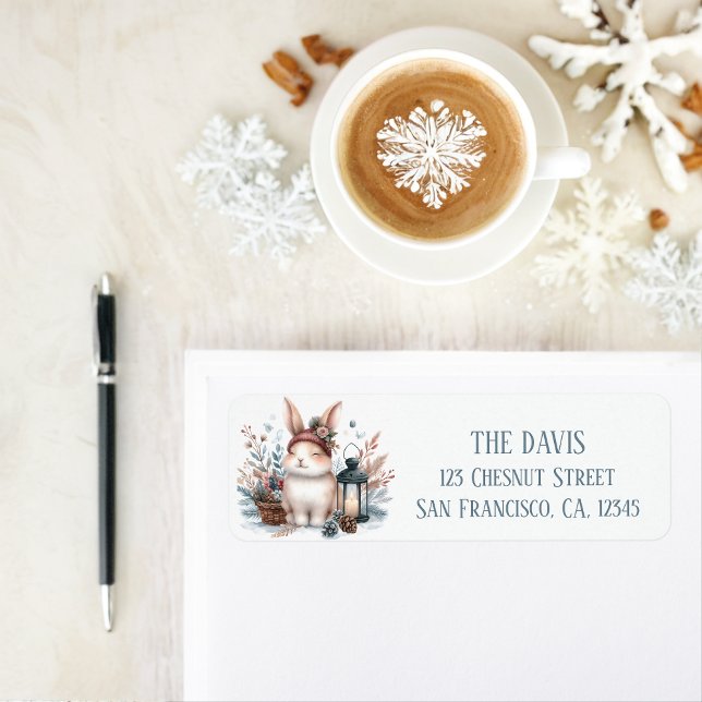 Winter Vibes Rabbit - Return address  Label (Creator Uploaded)