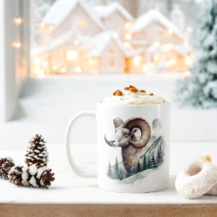 Winter Vibes Rocky Mountain Bighorn Sheep -  Coffee Mug
