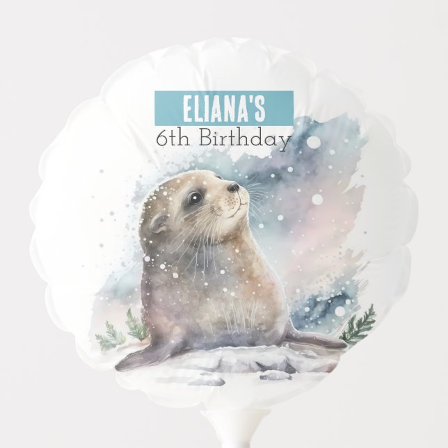 Winter vibes Seal -  Birthday Party - Balloon (Front)
