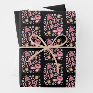 Winter Vibes Season Cold Weather Hello Winter Wrapping Paper Sheets