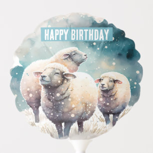 Winter vibes Sheep - Birthday Party - Balloon