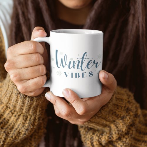 Winter Vibes Snowballs and Snowflakes Coffee Mug