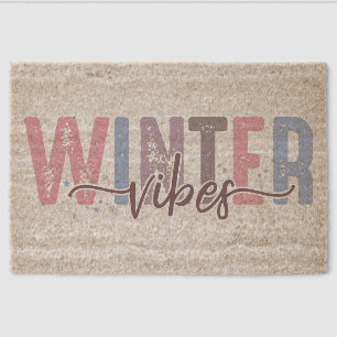 Winter Vibes - Soft Pastel Typography Fiber Doormat