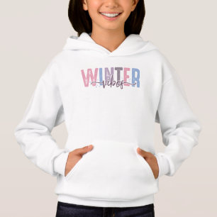 Winter Vibes - Soft Pastel Typography Hoodie