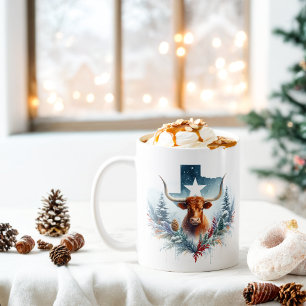 Winter Vibes Texas Longhorn - Coffee Mug