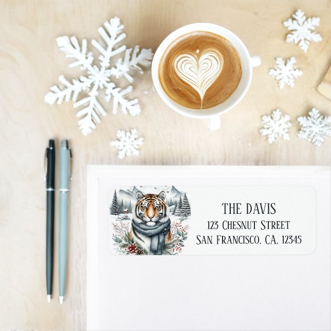 Winter Vibes Tiger - Return address  Label (Creator Uploaded)
